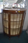 1930's Bow Front Glazed Display Cabinet