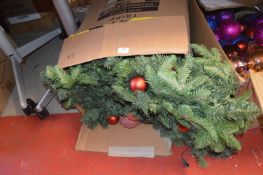 *Three Artificial Fir Christmas Garlands with Baubles