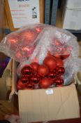 *Four Red Christmas Bauble Garlands