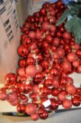 *Six Small Red Christmas Bauble Garlands