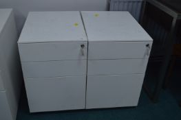 *Pair of White Filing Drawers with Keys