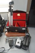 Camera Case plus Tripods, Light Meters, Digital Ca