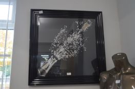 Black Framed Champagne Wall Art Picture
