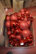 *Four Red Christmas Bauble Garlands