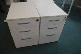 *Two Three Drawer White Filing Units