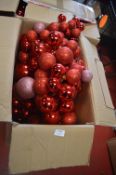 *Four Red Christmas Bauble Garlands