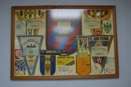 Framed International Football Pennants, Tickets, e