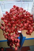 *Six Small Red Christmas Bauble Garlands