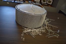 Metallic Pendant Light with Acrylic Crystal Drops