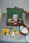 Vintage Small Suitcase, Beano Comics, Silk Ties, e