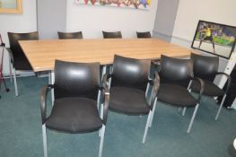 *Eight Black Side Chairs with Metal Frames
