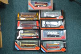 Nine East Yorkshire Diecast Model Buses and Coache