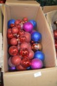 *Large Box of Christmas Baubles, Garlands, etc.
