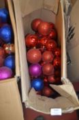 *Large Box of Christmas Baubles, Garlands, etc.