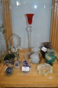 Glass Paperweights, Vases, etc.