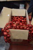 *Large Box of Small Red Christmas Bauble Garlands