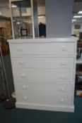White Five Drawer Chest