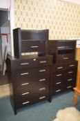 Two Chests of Drawers and Two Bedside Cabinets