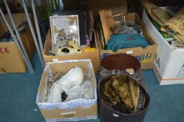 Three Boxes of Household Goods, Kitchenware, Books