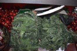 *Two Large Artificial Fir Christmas Garlands with Lights