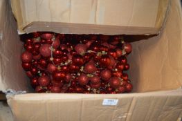 *Twelve Small Red Christmas Bauble Garlands