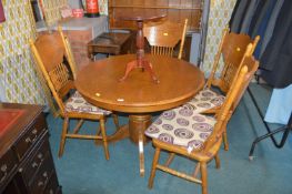 Malaysian Hardwood Circular Dining Table with Four