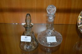 Two Small Glass Decanters