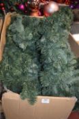 *Three Artificial Fir Christmas Garlands with Baubles