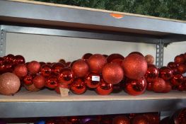 *Three Red Christmas Bauble Garlands