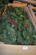 *Three Artificial Fir Christmas Garlands with Baubles