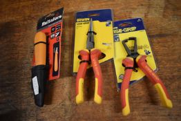 *Long Nose Plier, Vice Grip Stripper, and Knife