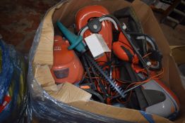 *Pallet of Flymo Lawnmowers, Bosch Hedge Trimmer, etc. (salvage)