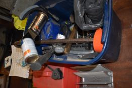 *Box of Various Tools, Part Socket Sets, Bin Bags, Fuel Container, Blowtorches, etc.