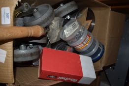 *Box of Castors, Long Handled Trowel, Various Screw and Nail Sets, etc.
