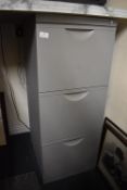 Grey Three Drawer Filing Cabinet