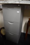 Grey Three Drawer Filing Cabinet
