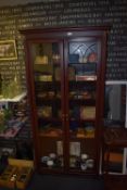 Mahogany Effect Glazed Display Cabinet