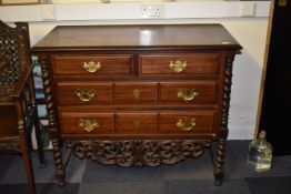Mahogany Sideboard with Four Drawers and Ornate Legs
