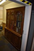 Wall Unit with Three Glazed Doors over Three Door Cabinet