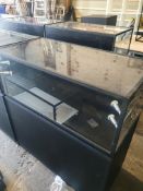 * Glass light up display cabinet. Top glass section pulls out as a drawer, plue 3 storage drawers