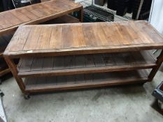 * low level table on castors - 140w x 500d x 600h