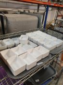 * 20+ x small white dishes - ideal for condements, etc
