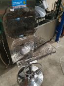 * perspex gas lift chair with 'grafiti' patten