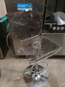 * perspex gas lift chair with 'grafiti' patten