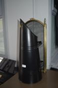 Metal Coal Scuttle and a Brass Fire Screen
