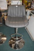 *Grey Gas-Lift Barstool on Chrome Base