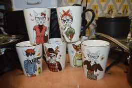 *6pc Animal Creatures Mug Set