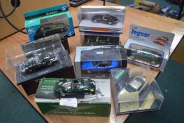 Nine Diecast Jaguar Model Vehicles