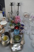 Paperweights, Candlesticks, Metalware, etc.