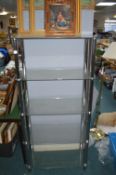 *Five Height Glass and Chrome Shelf Unit